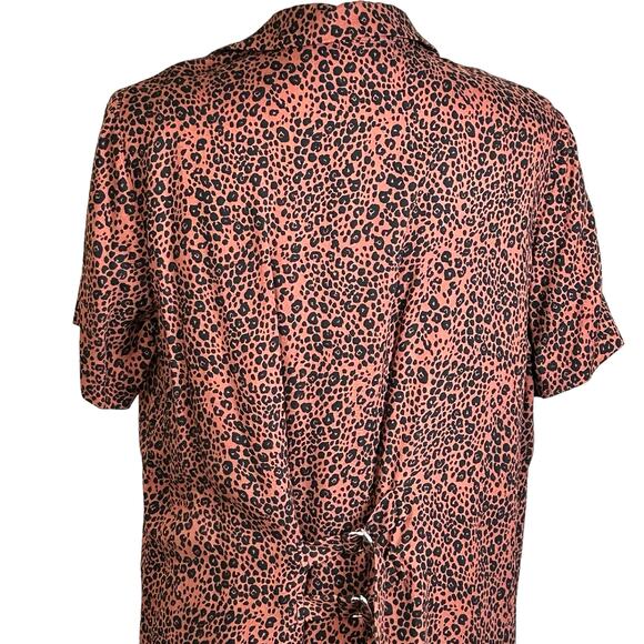 GB Lounge Dress With Topper Set Size XL Brown Black Animal Rayon Loungewear - Picture 5 of 16